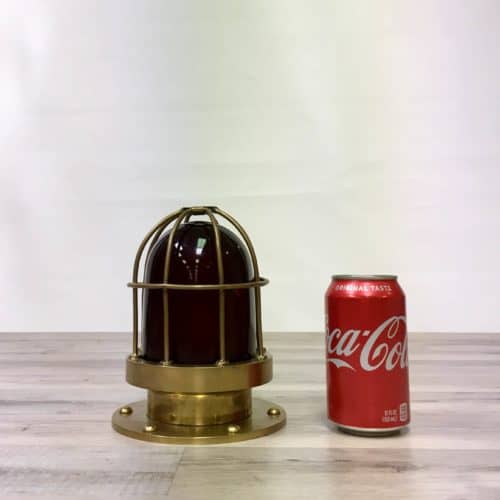 Details about   Small Red Glass Brass Nautical Caged Ceiling Light 