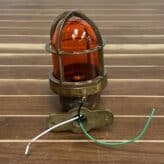 back : Small Brass Amber Wall Sconce