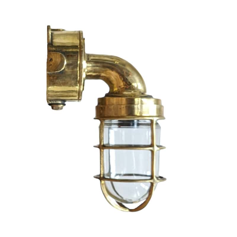Antique Brass Bulkhead Light Transparent