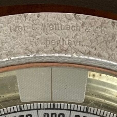 Vintage Ship Compass in Wooden Box by Iver C. Weilbach Copenhagen 09 company's name on rim