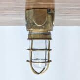 Clear Glass Brass Nautical Caged Ceiling Light 01
