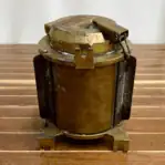 Vintage Brass Masthead Navigation Light angled white background view