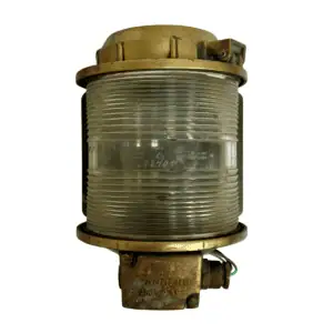 Vintage Brass Masthead Navigation Light front white background