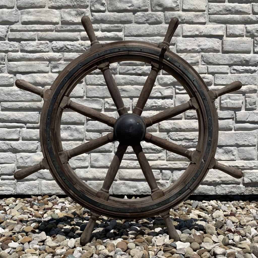 Vintage Wooden Ship's Wheel
