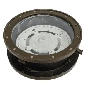 Angled View of Authentic U.S. Navy Magnetic Compass by The Lionel Corporation