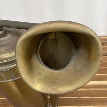 Vintage Brass Manual Horn (2) showing the bent horn on the Vintage Brass Manual Horn