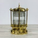 P6-05: Solid Brass Nautical Piling Light With Fresnel Lens - 12.5 Inches Tall