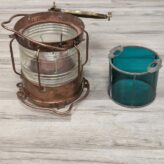 Vintage Ship Navigation Light with Green Glass Insert-with the green out