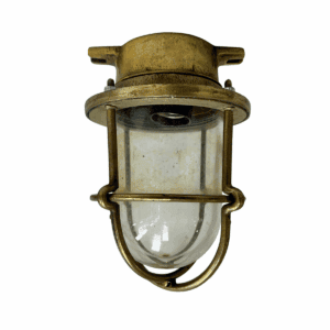 Vintage Nautical Brass Cage light on white background