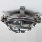 Mounted View of Vintage Round Aluminum Ceiling Light