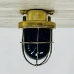 Cast Brass Blue Nautical Ceiling Light