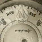 close up Sestrel marking and serial number compass detail