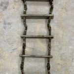 Vintage Weathered 5 Step Nautical Wood Rope Ladder
