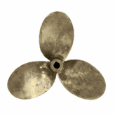 White Background: Weathered Vintage Bronze 19-Inch Propeller
