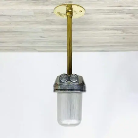 Aluminum Pendant Ceiling Light With Brass Down Rod