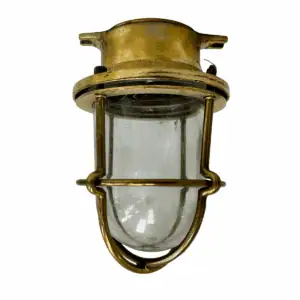 Authentic Nautical Cage Light with Clear Globe on white background