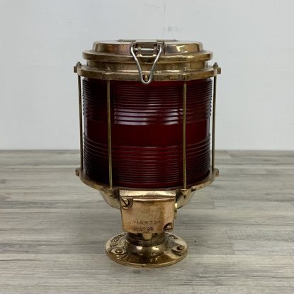 Red Tranberg Post Light With Fresnel Lens