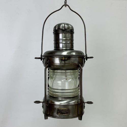 Salvaged Vintage VEB Schiffslaternenwerk Steel Oil Lantern