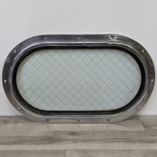 Small Aluminum Oval Porthole Window with Wire-Netting