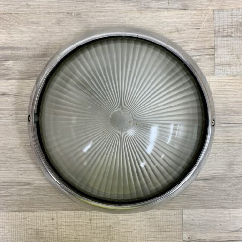 Vintage Frosted Ribbed Aluminum Ceiling Light
