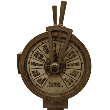 Authentic Jugoslavia Engine Order Telegraph Salvaged Vintage Artifact 03 Authentic Jugoslavia Engine Order Telegraph - Close Up Face View 2