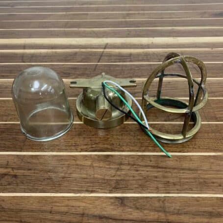 Weathered Brass Wiska Single Conduit Ceiling Light 06 all three pieces