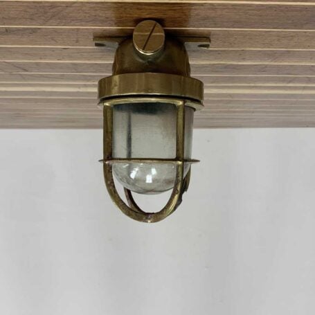 Weathered Brass Wiska Single Conduit Ceiling Light 05 on ceiling showing conduit