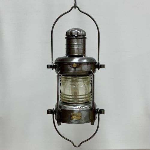 Salvaged VEB Schiffslaternenwerk Vintage Steel Oil Lantern