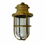 Vintage Miletich Brass Ceiling Light on white background