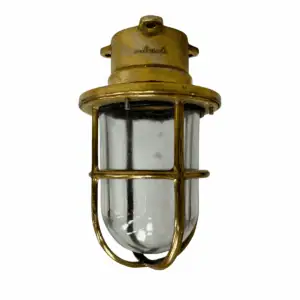 Vintage Miletich Brass Ceiling Light on white background