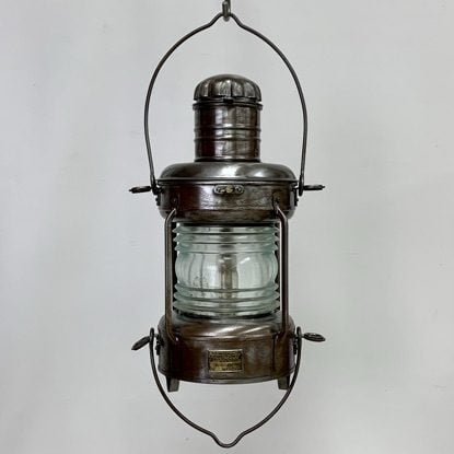 Vintage VEB Schiffslaternenwerk German Made Steel Oil Lantern