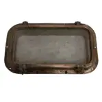 Salvaged Brass Porthole with Net Wire Pane