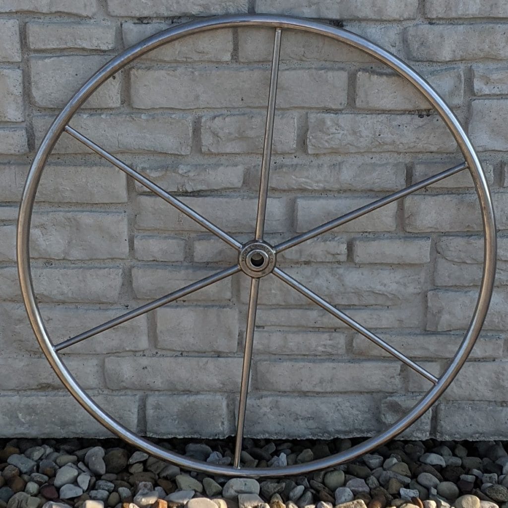 Large Stainless Steel Ship's Wheel