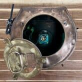 Vintage Starboard Nippon Sento Double Fresnel Lens Navigation Light - Green Masthead Light-inside look