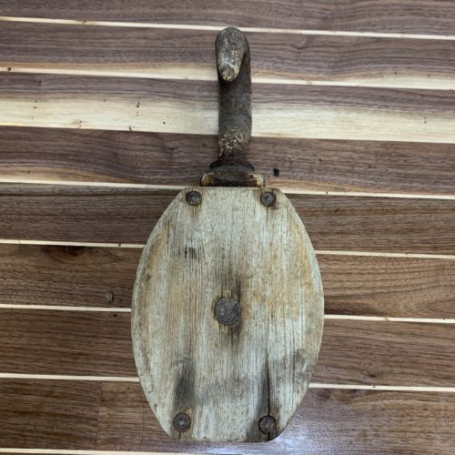 Salvaged Wood Block Pulley With Hook