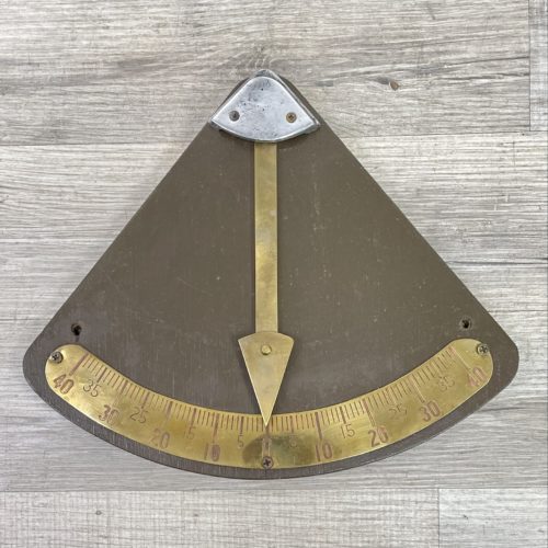 Vintage Brass Wood And Stainless Wall Mounted Clinometer