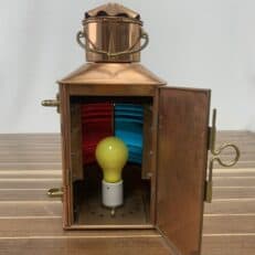 Vintage Copper TWEEKLEUR Lantern With Half Red And Half Green Lights
