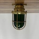 Nautical JUHA Ceiling Light With Green Glass Globe