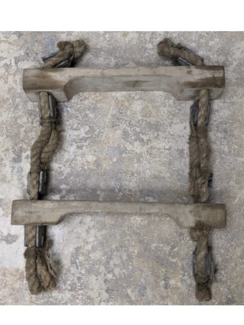 Salvaged Two Step Nautical Rope Wood Ladder