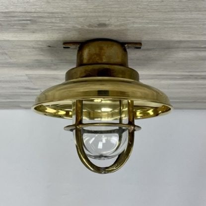 Brass Covered Small Vintage Brass Ceiling Light