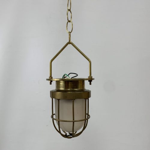 Brass Ceiling Light With Frosted Globe