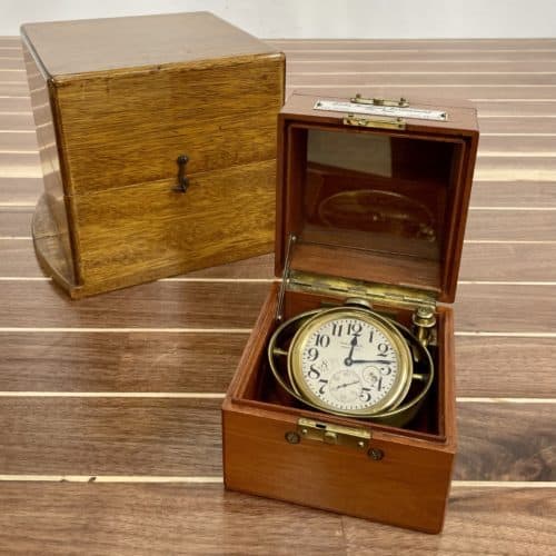 Antique 1908 Waltham Watch Co. Chronometer With Nesting Boxes