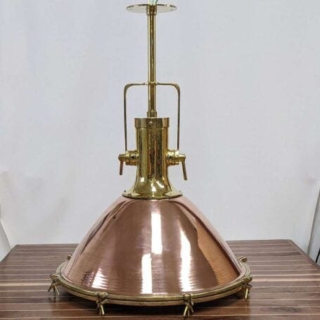 ITEM #P9-05: Extra Large Nautical Copper and Brass Pendant Light Extra Large Nautical Copper and Brass Pendant Light