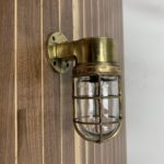 ITEM #P1-16F Weathered Brass Dock Light With SAMSIN Cage