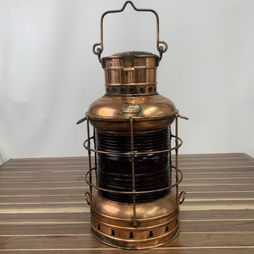 Vintage A. Ward Hendrickson Red Fresnel Oil Lantern