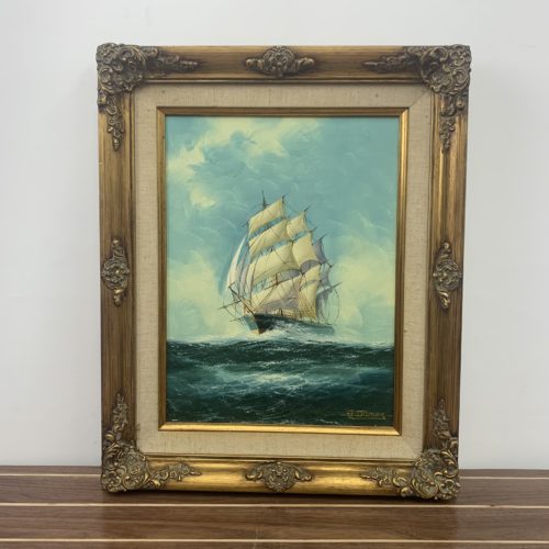 J. James Ship On The High Seas Canvas Oil Painting