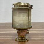 Clear Fresnel 12 Inch Tranberg Brass Post Mounted Light
