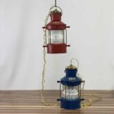Nautical Ankerlicht Steel Lanterns- Red And Blue-red one hanging