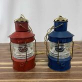 Nautical Ankerlicht Steel Lanterns- Red And Blue-back of both