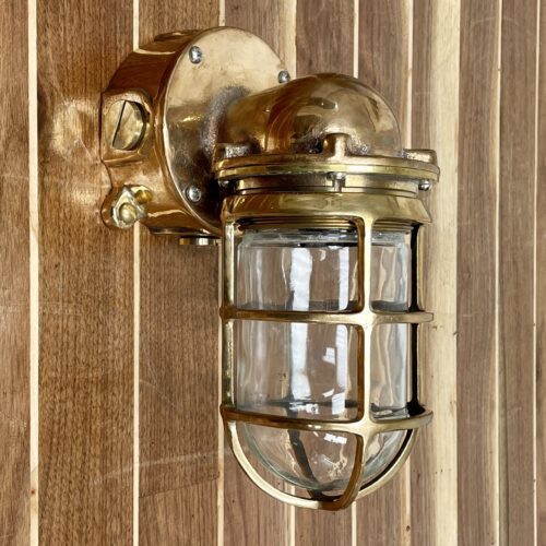 USA-MADE Brass Nautical Pauluhn Electric Wall Sconce With Junction Box